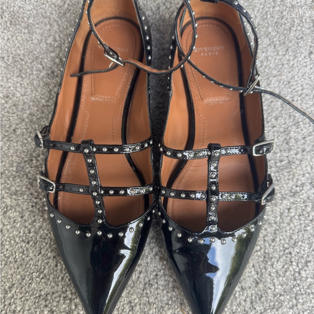 Givenchy Black Patent Leather Studded Heels